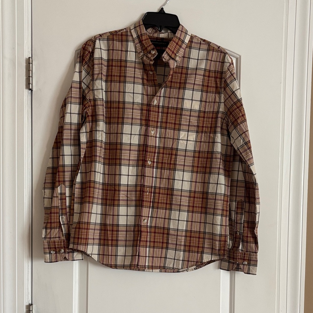 Banana Republic Plaid Shirt - Brown and Cream